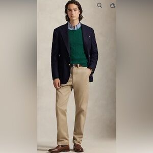 Ralph Lauren Khaki Chino Cotton Pants Sz 36 X 34 EUC